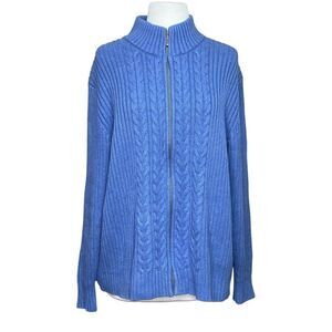 Land's End Size XL Zip Front Sweater Cardigan